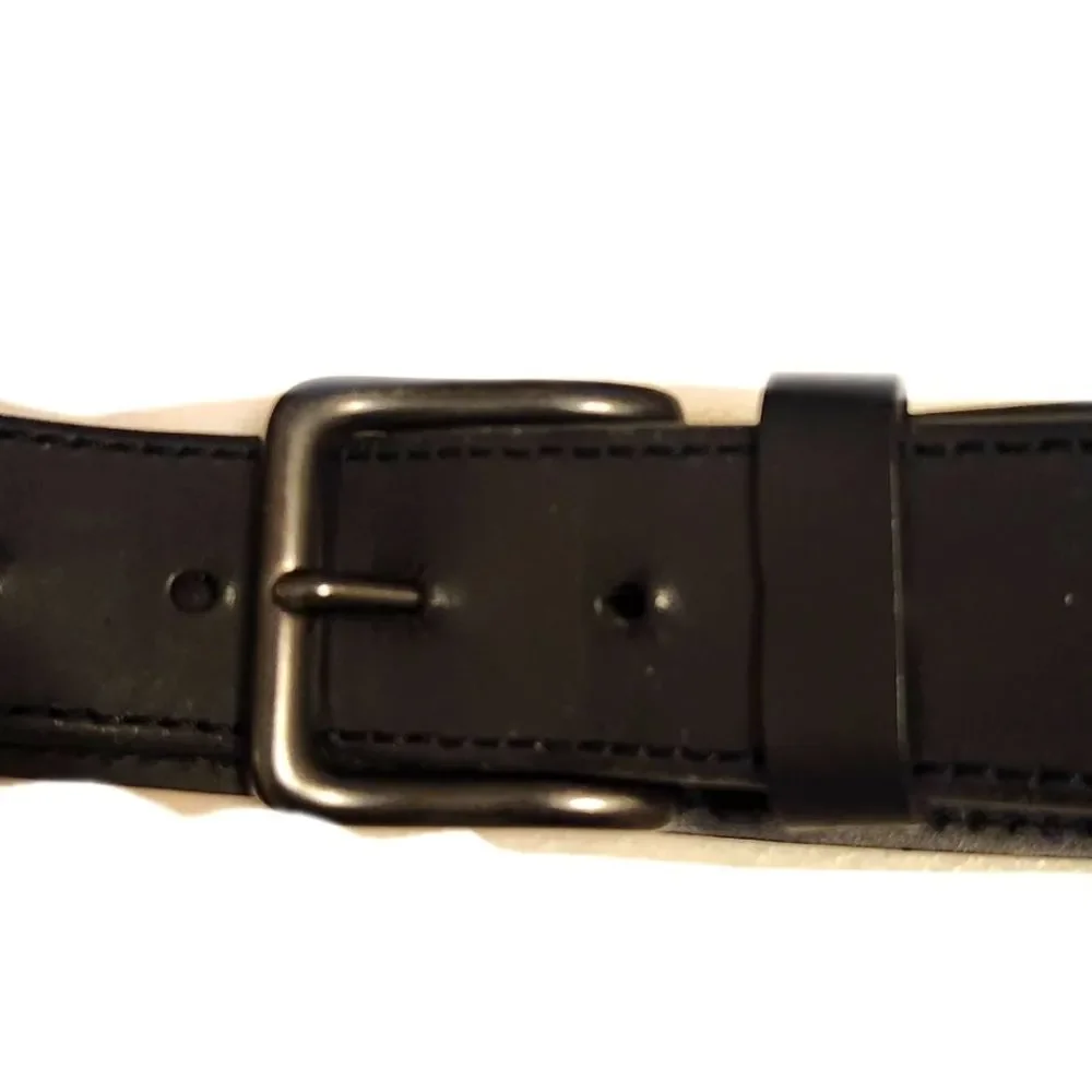 Men's black bonded leather belt , 46